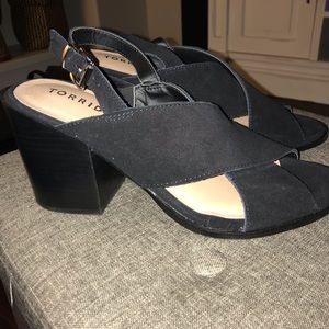 Black Torrid Suede Chunky Heels